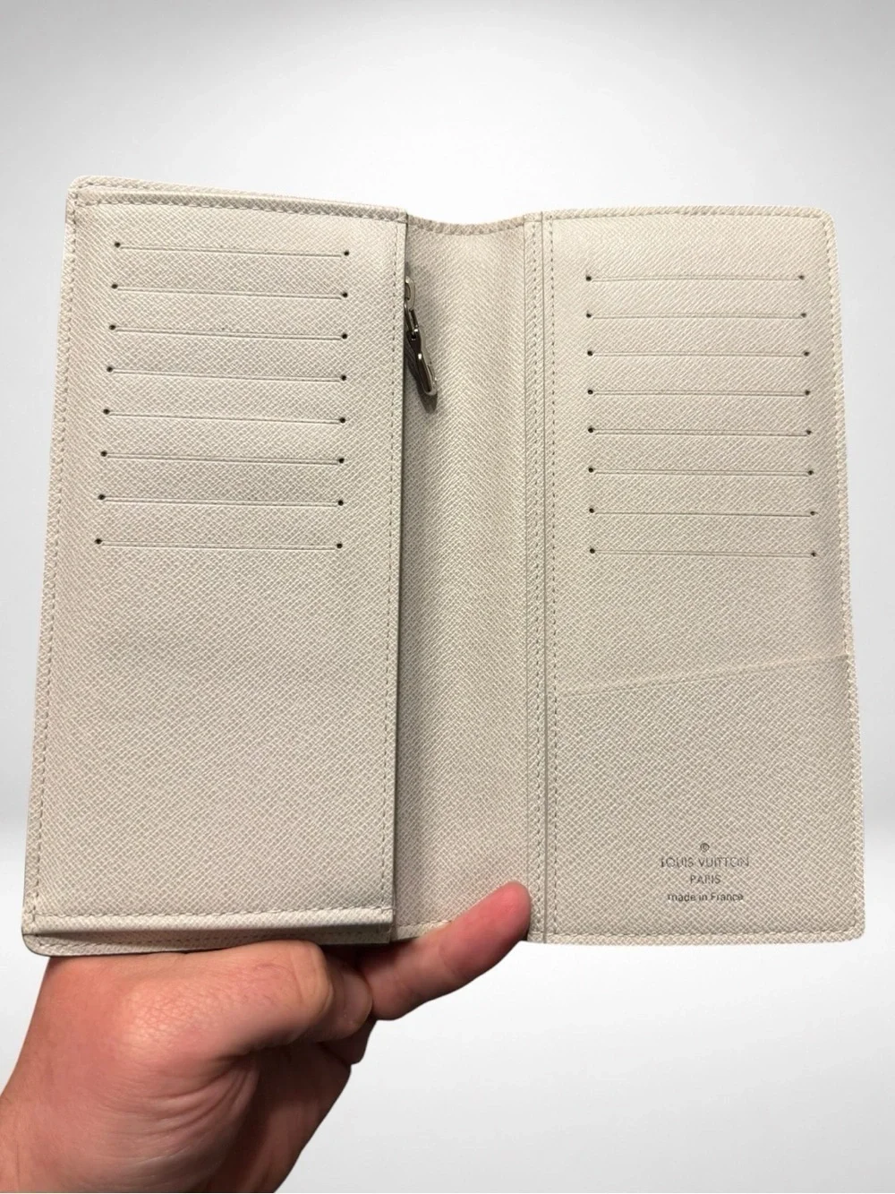 Louis Vuitton Brazza Wallet Monogram Antarctica Taiga White Bifold Dustbag Abloh